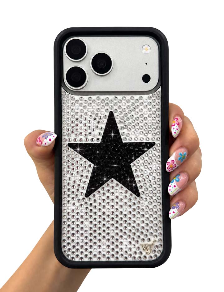 Rhinestone Star| White and Black iPhone Case