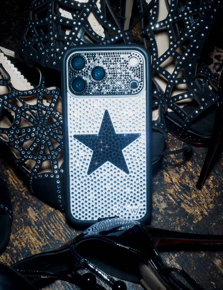 Rhinestone Star| White and Black iPhone Case
