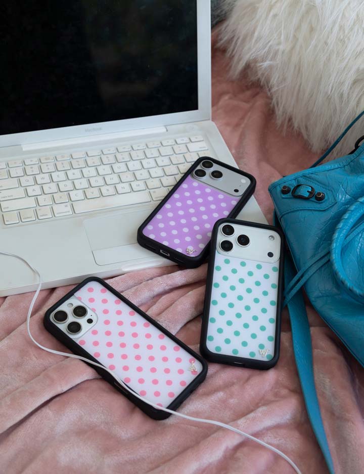 Polka Dot | White and Turquoise iPhone Case