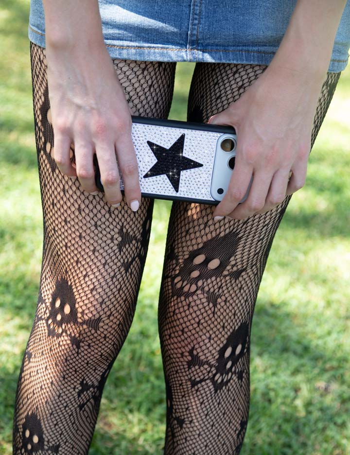 Rhinestone Star| White and Black iPhone Case