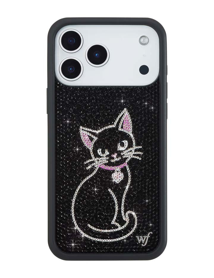 Rhinestone | Black Cat iPhone Case