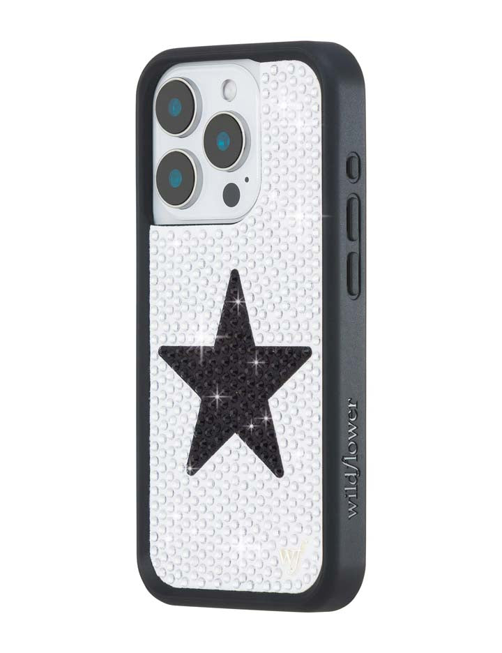 Rhinestone Star| White and Black iPhone Case