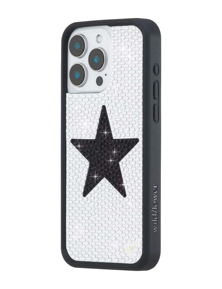 Rhinestone Star| White and Black iPhone Case