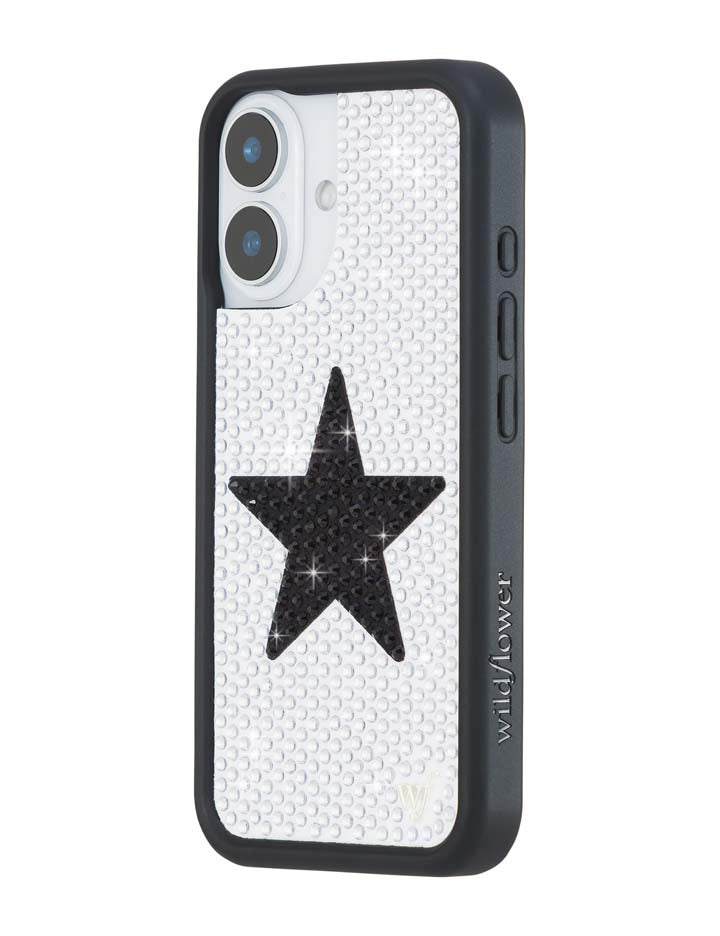 Rhinestone Star| White and Black iPhone Case