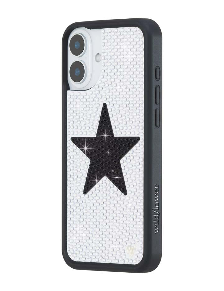 Rhinestone Star| White and Black iPhone Case