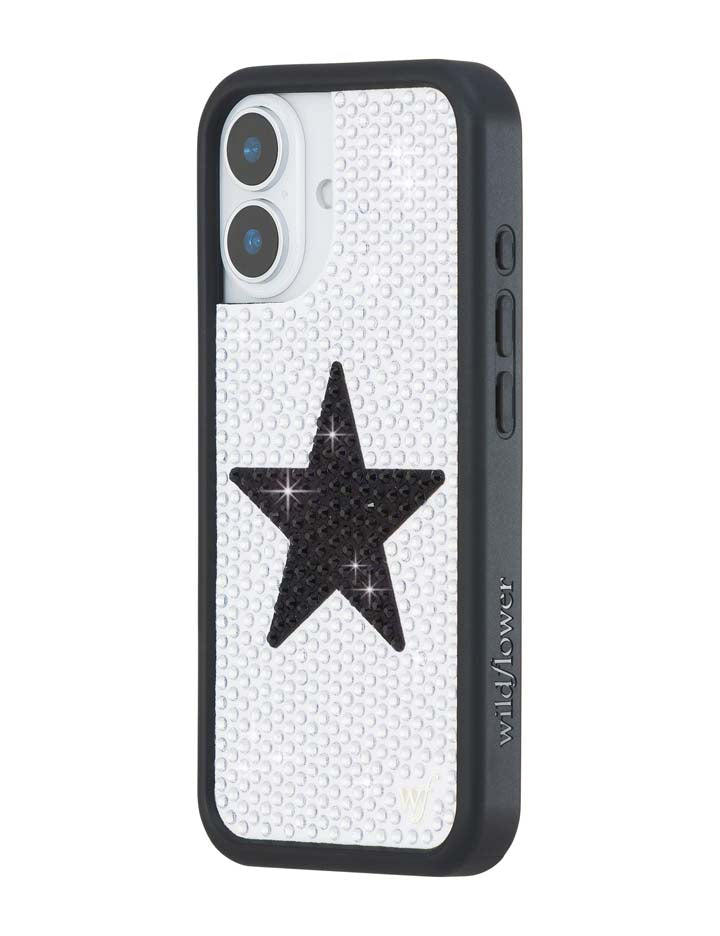 Rhinestone Star| White and Black iPhone Case