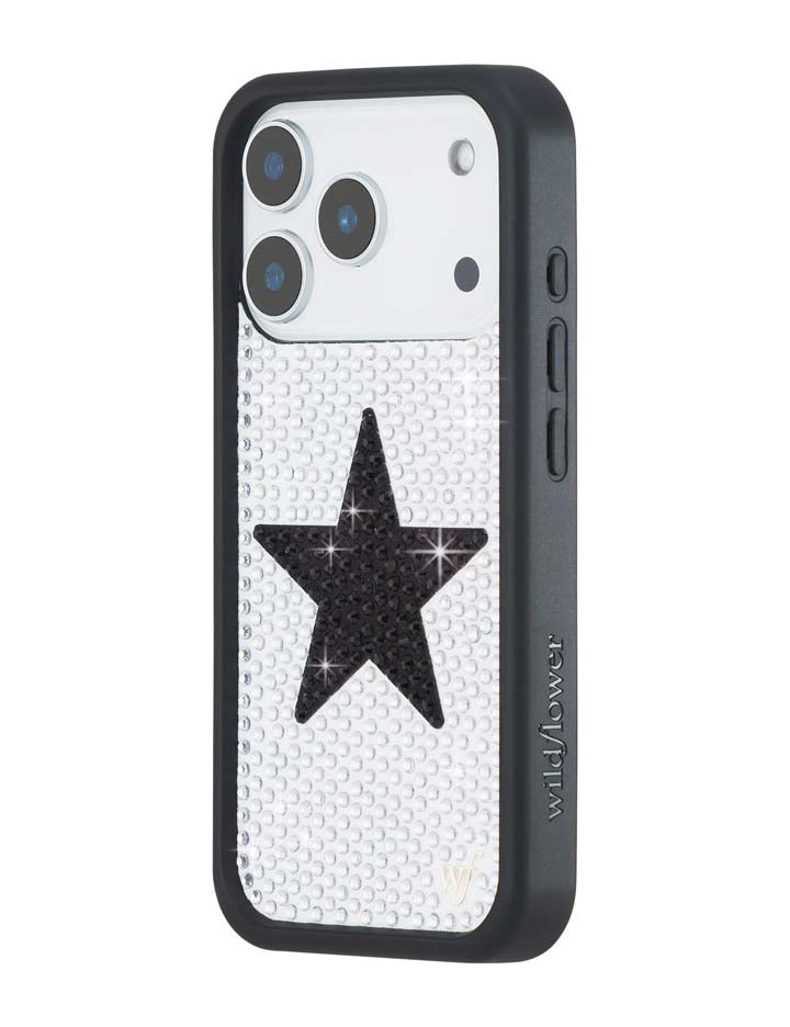 Rhinestone Star| White and Black iPhone Case